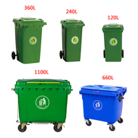 Poubelle en plastique de 20L/80L/120L/240L/660L/1100L Poubelle à pédale de 1100 litres Poubelle de 13 gallons Poubelle à déchets