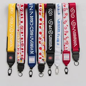 Customized Short Keychain <b>Lanyard</b> with Eagle Hook Carabiner and Woven Label Metal Keyholder Nylon <b>Lanyard</b> <b>for</b> <b>Keys</b> - Product Image 1