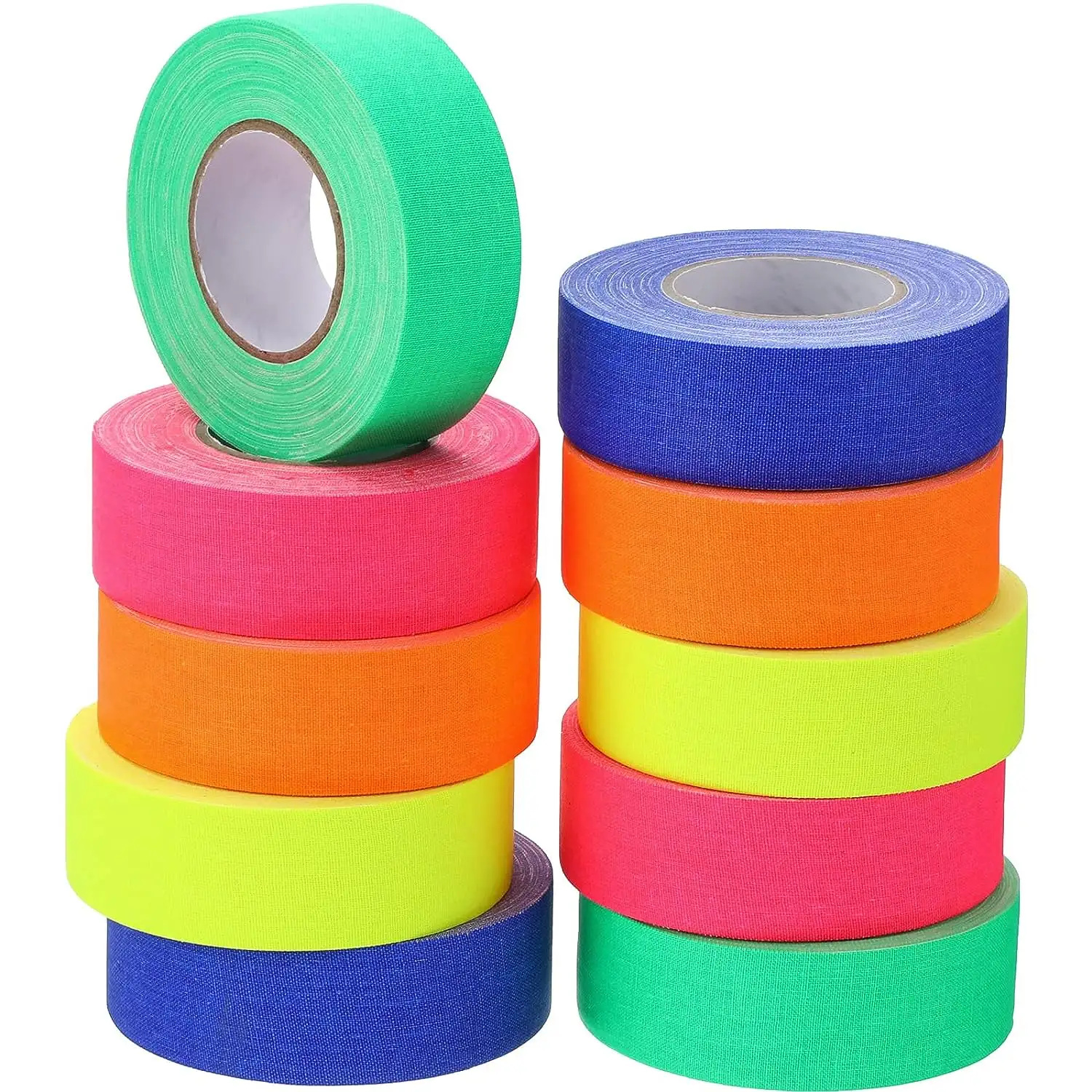 High Quality Fluorescent Cloth Duct Adhesive Tape Glow in the Dark Gaffer Tape Black for Outdoor Sports Duct Neon Tape