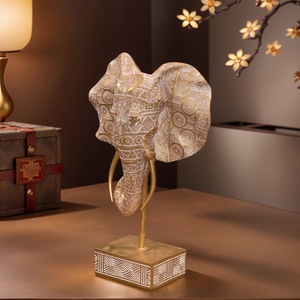 Ornamenti a Forma di <span class=keywords><strong>Testa</strong></span> di <span class=keywords><strong>Elefante</strong></span> Dorata <span class=keywords><strong>in</strong></span> Stile Nordico, Decorazione Creativa per Soggiorno e Ingresso, Regalo Portafortuna per il Business - Product Image 4