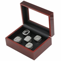 Ensemble de 5 bagues de championnat de basketball en alliage, souvenir pour les fans de sport, vente en gros