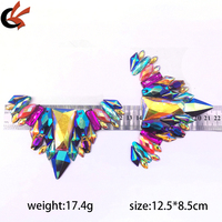 Accessoires de maillots de bain pour le Carnaval de Trinité-et-Tobago, motif en strass en résine multicolore avec dos en gel, appliqué thermocollant