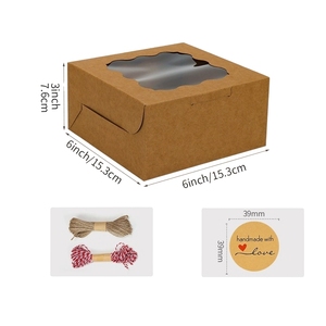 All'ingrosso scatole da forno 6x6x3 pollici scatole di biscotti bianco con finestra per piccoli biscotti tratta dolci cioccolato coperto fragole - Product Image 4