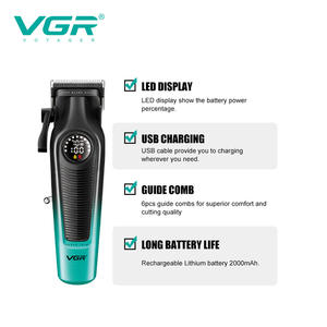 Nueva Máquina de Afeitar VGR V-196 a 7000 RPM con Pantalla Digital, Cortadora de Pelo Profesional Eléctrica <span class=keywords><strong>para</strong></span> Barbería - Product Image 4