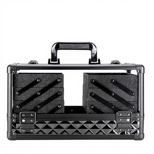 Valise à <span class=keywords><strong>maquillage</strong></span> 14 pouces en acrylique grande valise à cosmétiques portable 6 plateaux boîte de rangement professionnelle - Product Image 2
