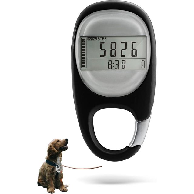 Generic Pedometer 1.2 Inches Black Step Counter For Walking Distance Calorie Tracking Activity Time