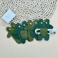 Organiseurs de câbles en cuir PU de haute qualité en forme de grenouille, clips mignons pour câbles, supports pour écouteurs et chargeurs, accessoires durables pour la gestion des fils