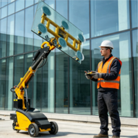 Robot de vitrage électrique mobile à direction flexible, équipement de levage de verre par aspiration pour zones de construction étroites
