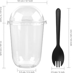 Vasos Desechables de Plástico PP en Forma de U de 12oz, 16oz y 24oz con Logotipo Personalizado Impreso para Envasado de Postres y Yogur - Product Image 4