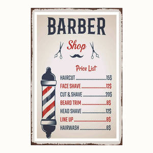 Letrero Metálico con Lista de Precios de Barbería, Póster Vintage de Hojalata, Decoración Retro para Pub, Hogar, Cafetería, Bar, Tienda, Club, Cocina, Placa de Pared - Product Image 1