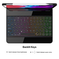 Étui rotatif à 360 degrés pour iPad Pro 11, 10,9, 10,2 pouces avec clavier sans fil, support pivotant, étui robuste antichoc