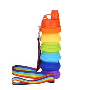 אוייאדה לוגו מותאם אישית 500 מ "ל לשימוש חוזר bpa חינם ספורט מסיליקון בקבוק חדר כושר לילדים בקבוק מים מתקפלים - Product Image 6