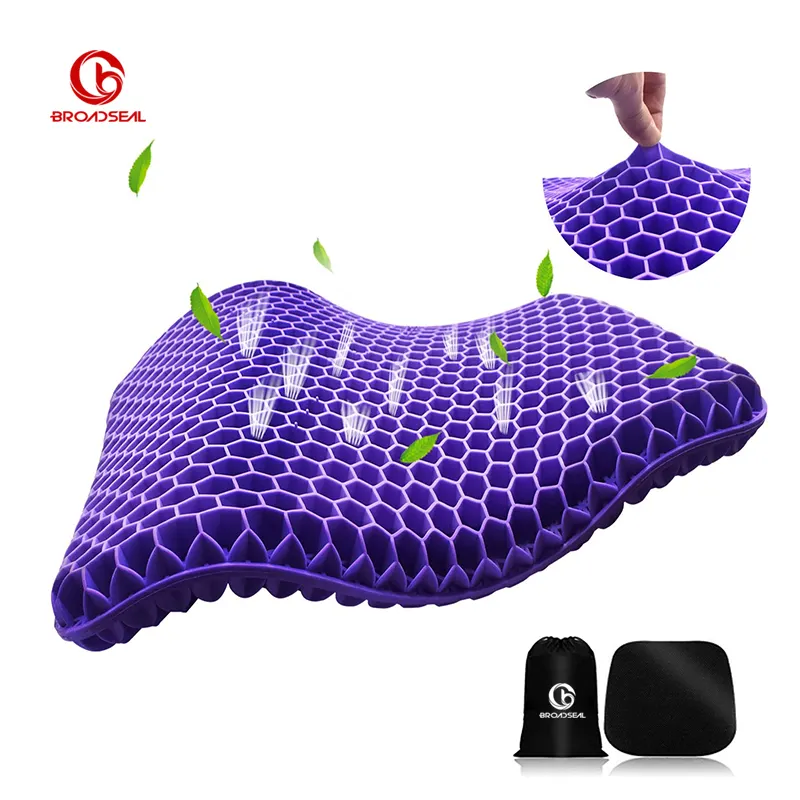 TPE Gel Seat Cushion Double Thick Egg Sit Cushions For Long Sitting with Non-Slip Cover