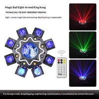 Magische Kugel Achtarmiger Vajrapani 60W UV Bühnenlichteffekt für KTV Bar Indoor-Party Atmosphäre Moving-Head LED Laser Strobe Universal