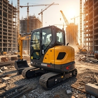 Excavatrice sur chenilles de 6 tonnes avec moteur Kubota de 36 kW, godet de 0,23 m³, modèle XE60G Pro, garantie 1 an