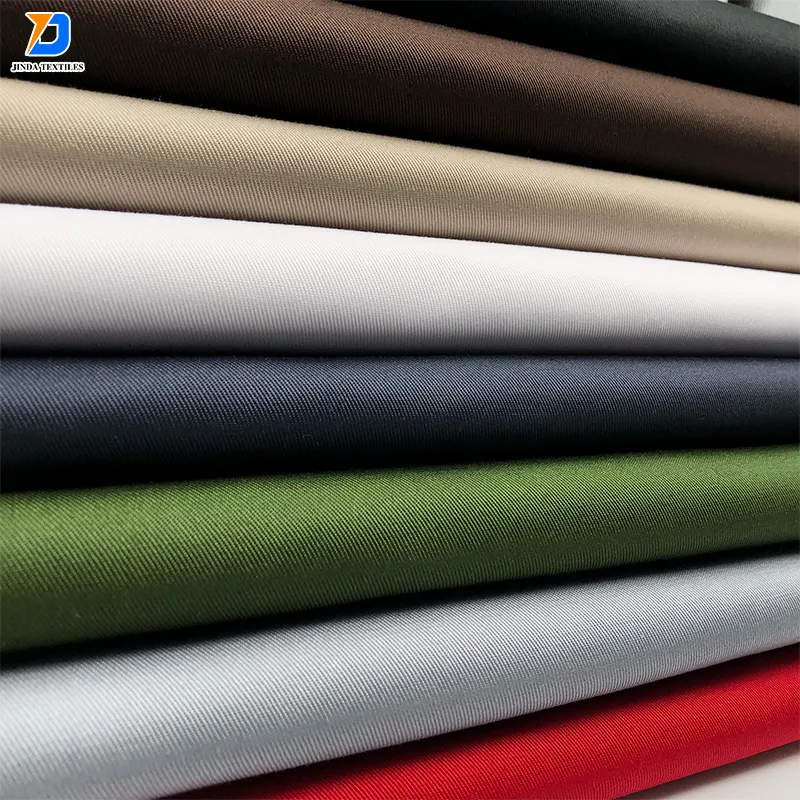 Jinda TC 80% polyester 20% cotton drill 235gsm 150cm white solid colors fabric