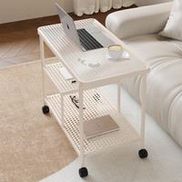 Table d'appoint de luxe en verre pour canapé, table de chevet, table à thé, style crème tendance, petite table carrée multifonctionnelle pour salon
