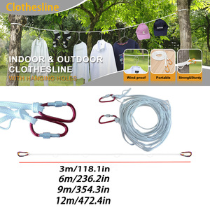 Clothesline High Strength <b>Nylon</b> Windproof <b>Slip</b> Resistant Portable For Balcony Rooftop Outdoor Use - Product Image 3