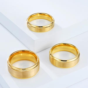 Anillo de Acero de Tungsteno de 6, 8 y 10 mm con Acabado Dorado Mate, Anillos de Boda para Pareja, Joyería de Moda Unisex - Product Image 1