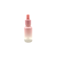 Flacons d'huile essentielle en verre rose dégradé compte-gouttes d'emballage cosmétique de 30ml