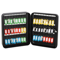 Armoire à clés murale en acier laminé à froid noir SHUAIMA pour usage domestique, hôtelier et professionnel, avec serrure à combinaison à 48 touches pour un rangement sécurisé