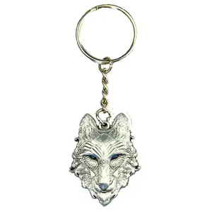 Wholesale Gift Man Keychain Key chains Keyring Wild Animal Wolf Head Pendant Metal Keychain