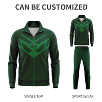 Vêtements d'entraînement à manches longues personnalisés, vêtements décontractés pour hommes, poignets côtelés, survêtement, sublimation, veste de football et pantalon à fermeture éclair X25808