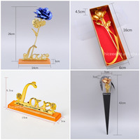 Hot 24k Or Rose Fleur Avec Boîte Cadeau De Luxe Excellente Idée Cadeau pour Maman Femmes Cadeaux D'anniversaire Artificielle Golden Rose