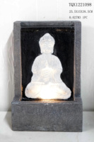 Fontaine d'eau Bouddha en résine, statue religieuse zen autoportante, décoration de jardin extérieur, durable, étanche, toutes saisons, eau courante