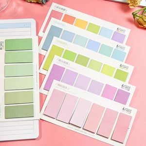 Candy Color Gradient Self-Adhesive Sticky Notes Colorful Index Tabs <b>Bookmarks</b> Classification Labels Essential School Office - Product Image 6