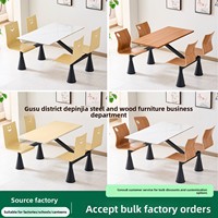 Ensemble de table et de chaises de cantine commerciale Urable, 4 places, mobilier de restaurant pour quatre personnes