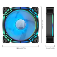 Ventilateur de boîtier PC silencieux 4 broches PWM haute performance avec dissipateur thermique en cuivre ARGB et refroidissement à miroir infini 12V