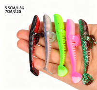Leurres souples artificiels en forme de poisson volant flottant en TPR avec hameçons à tête plombée pour la pêche au bar en eau salée - 10/8 pièces en gros