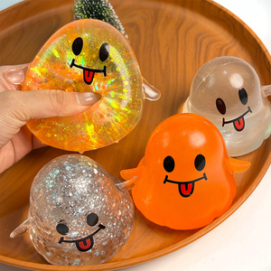 Jouet anti-stress à presser en maltose, à rebond lent, avec musique, motif fantôme d'Halloween - Product Image 1