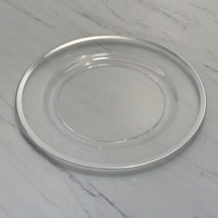 Assiettes de Présentation Rondes en Plastique Style Moderne avec Bord Doré – Vaisselle de Luxe pour Mariages et Événements