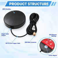 Antenne GPS double étanche IP67, antenne externe adhésive magnétique de haute qualité pour communication, 28dBi SMA