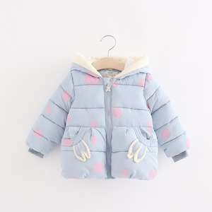 E2woo Invierno 2018 Estilo de Moda Abrigo Infantil con Capucha y Orejas de Conejo, Ropa Acolchada de Algodón para Niñas - Product Image 2