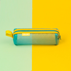 Tas penyimpanan transparan kustom kantung kapasitas besar kotak alat tulis sekolah lembut lembut kotak pensil jaring langsung - Product Image 5