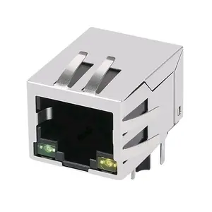 Onglet RB1-ZZ-0070 vers le bas avec LED 100 Base-T Connecteur à port unique POE + ARJ11B-MFSBQ-A-A-EMU2 RJ45