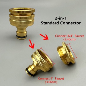 Conector de Manguera de Jardín de Aluminio de Doble Tamaño, Adaptador de Grifo de 3/4 a 1 Pulgada, Conexión Rápida Hembra para Grifo - Product Image 2