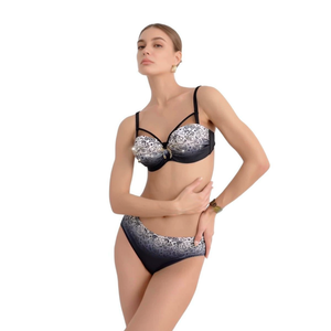 Maillot de bain une pièce HDJ grande taille, effet ventre plat, dos croisé, imprimé floral, push-up SQ69220 - Product Image 2