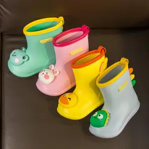 Nieuwe 3d Driedimensionale Cartoon Schattige Zachte Kleine Gele Eend Regenlaarzen Jongens Meisjes Baby Waterschoenen Outdoor Schoenen