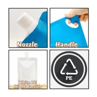 Usine Bolsa De Plastico OEM Blanc PE Lotion Gel Douche Réutilisable Shampooing Lave-Vaisselle Liquide Poignée Bec Poche Sacs