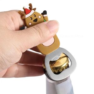 Ouvre-bouteilles de Noël Père Noël pour l'organisation de la maison, indispensables pour les fêtes, les fêtes de la bière, ouvre-bouteilles en silicone et en acier inoxydable - Product Image 1