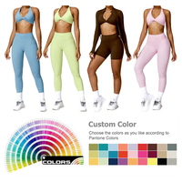 Ensemble de yoga personnalisé avec logo, vêtements de sport, ensemble de yoga, haut court ajusté à bretelles, pantalon de fitness décontracté, ensemble de yoga pour femmes