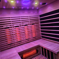 Ruang Sauna Inframerah Jauh dengan Pintu Kaca, Rangka Kayu, dan Speaker Terintegrasi untuk Penggunaan di Rumah