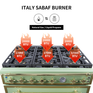 JOOHTEC 36-Inch Luxury Freestanding Stainless Steel ETL Certified Gas &amp; Electric <strong>Range</strong> with Oven Convection Electronic Ignition - Product Image 4