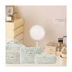 工厂OEM ODM定制蝴蝶结绗缝化妆包套装大容量拉链化妆包旅行化妆化妆包 - Product Image 2