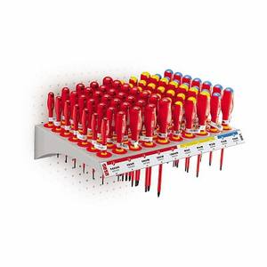 Jeu de tournevis Usag 117 pièces, embouts Phillips de qualité industrielle, poignée antidérapante, support mural de rangement 480x330x100 mm - Product Image 1