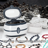 Nettoyeur ultrasonique électrique portable GTSONIC VGT-800 pour bijoux, lunettes, montres, bagues, prothèses dentaires, aligneurs, gouttières - Usage domestique